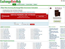 Tablet Screenshot of exchangerateweb.com